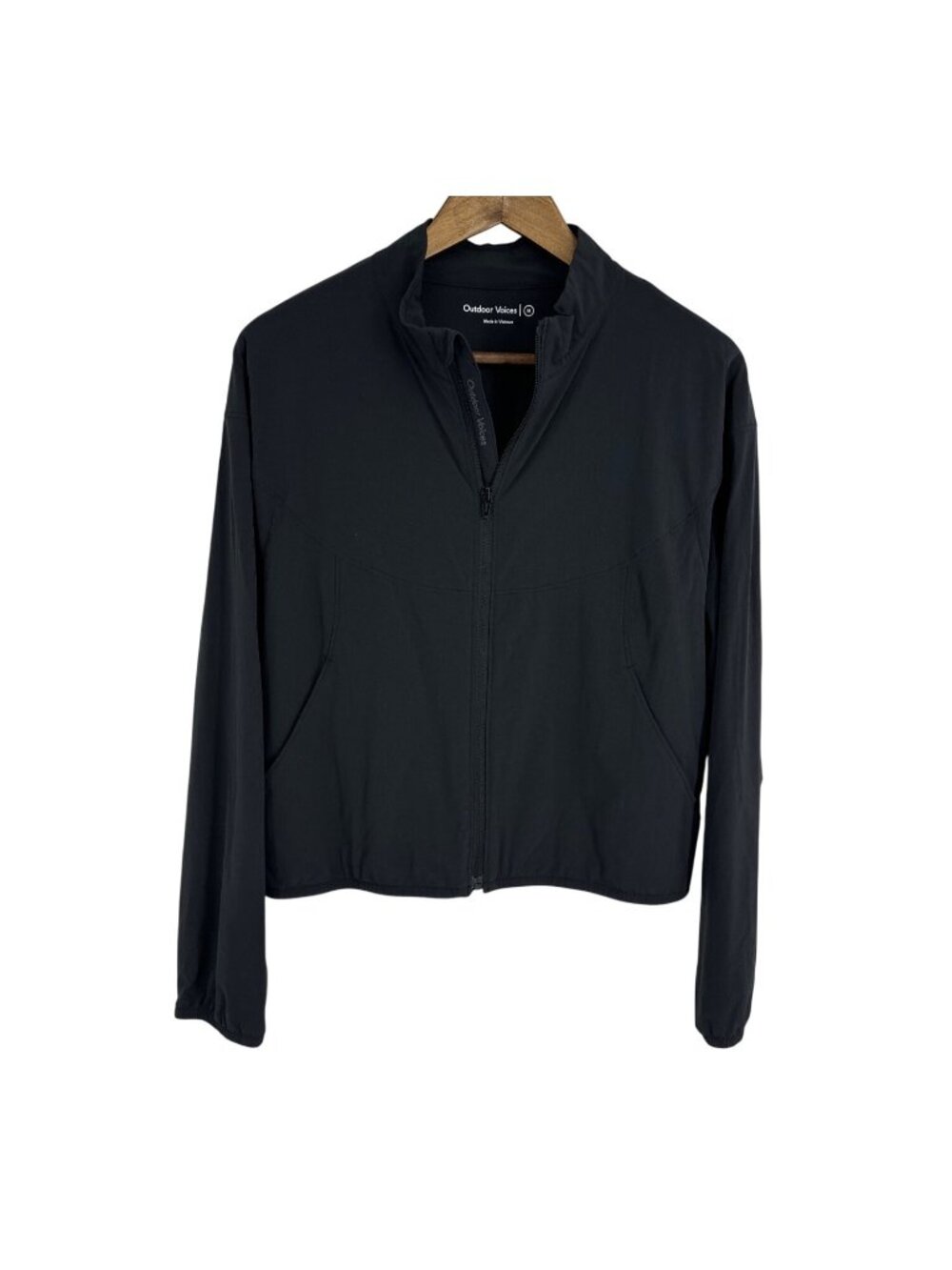 Outdoor Voices Black Ventilated Track Jacket Women's Size M